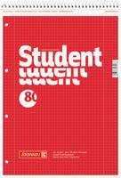 Rotes spiralgebundenes Arbeitsheft mit der Aufschrift „Student
