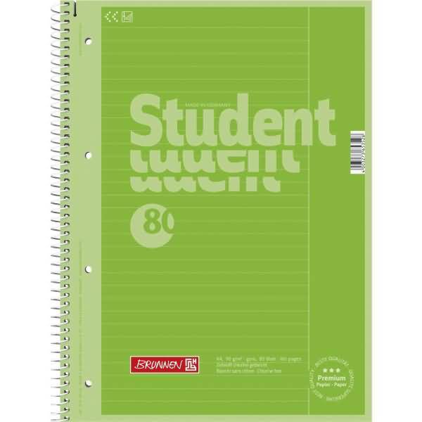 Kollegblock Student Colour Code A4 90g/qm 80 Blatt kiwi Lineatur 25
