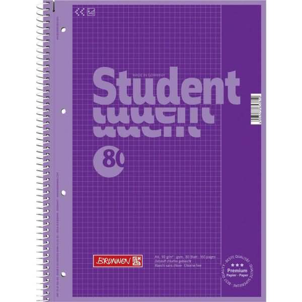Kollegblock Student Colour Code A4 90g/qm 80 Blatt purple Lineatur 26