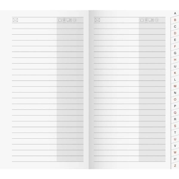 Anschriftenverzeichnis 8,7x15,3cm mit Registerschnitt A-Z