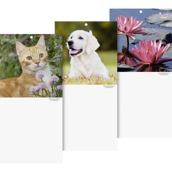 Kalenderrückwand 15,5x29cm Tier- und Blumenmotive sortiert