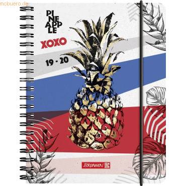 Schülerkalender 2019/2020 1 Woche/2 Seiten 12x16cm A6 'Pineapple' PP-Einband