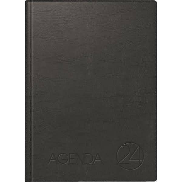 Dienstleistungskalender Agenda 24 21x29cm 1 Tag/Seite Schaumfolien-Einband schwarz