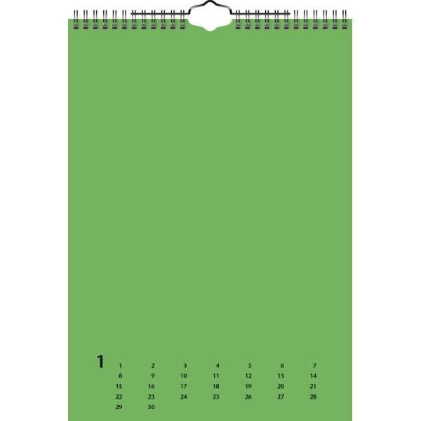 Kreativkalender 21,5x24cm Monatsblätter grün, blau, rot, gelb