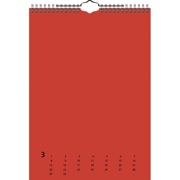 Kreativkalender 21,5x24cm Monatsblätter grün, blau, rot, gelb