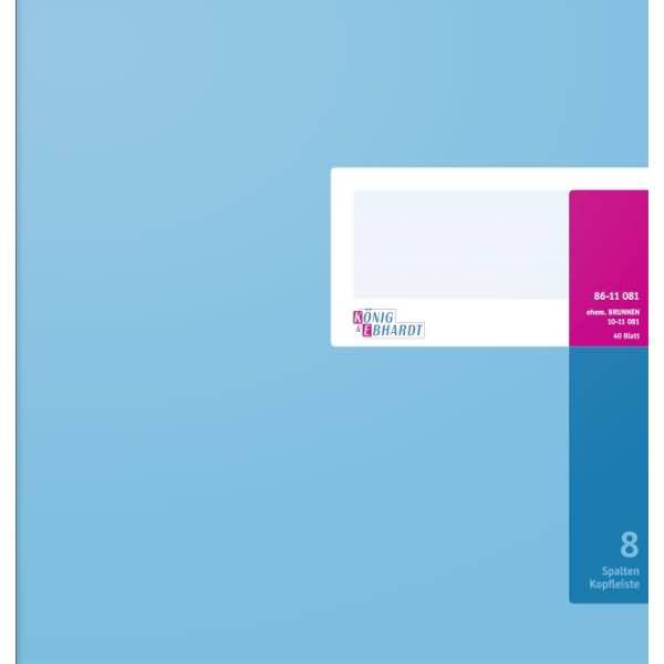 Geschäftsbuch 27,7x25,5cm 40 Blatt 8 Spalten Kopfleiste kariert toniert