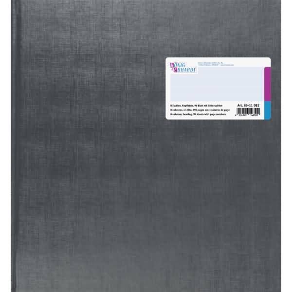 Spaltenbuch 27,7x29,7cm mit Kopfleiste 8 Spalten 96 Blatt hellblau