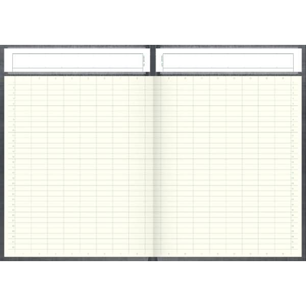 Spaltenbuch A4 Kopfleiste 16 Spalten 96 Blatt Deckenband grau