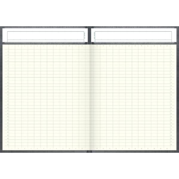 Spaltenbuch A4 Kopfleiste 24 Spalten 96 Blatt Deckenband grau