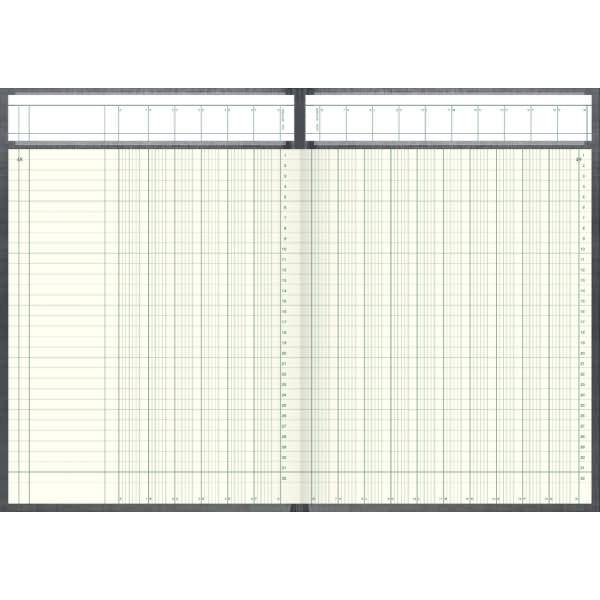 Spaltenbuch A4 mit Kopfleiste 16 Spalten 144 Blatt hellblau