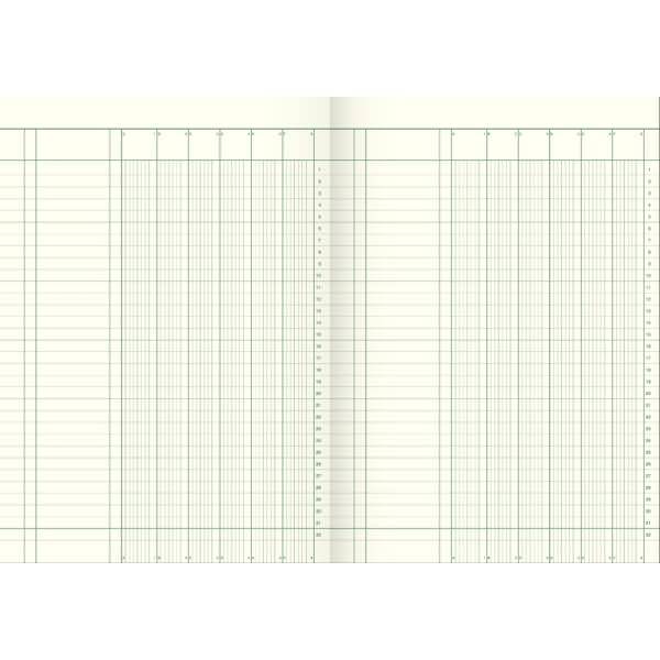 Geschäftsbuch A4 40 Blatt 6 Spalten Karton hellblau