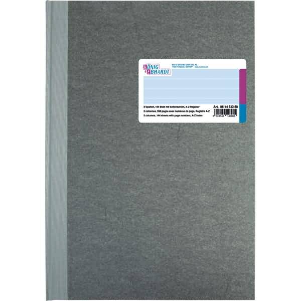 Spaltenbuch A4 2 Spalten 144 Blatt Register A-Z Deckenband
