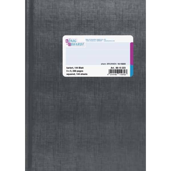 Geschäftsbuch A5 kariert 144 Blatt hellgrau