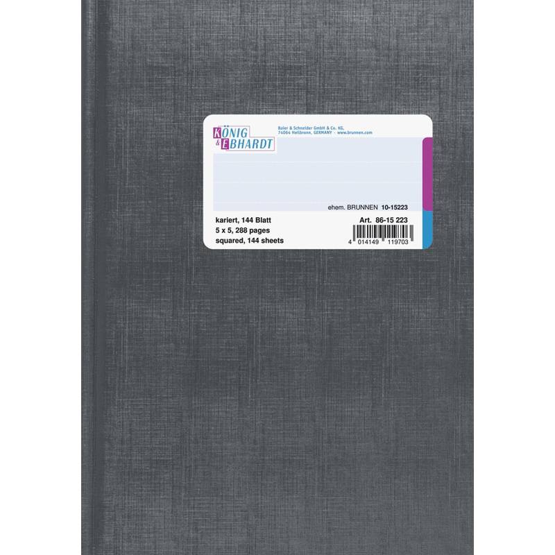 KÖNIG & EBHARDT Geschäftsbuch, DIN A5, kariert, 144 Blatt