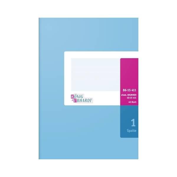 Spaltenbuch mit Kopfleiste A5 1 Spalte 40 Blatt Karton hellblau