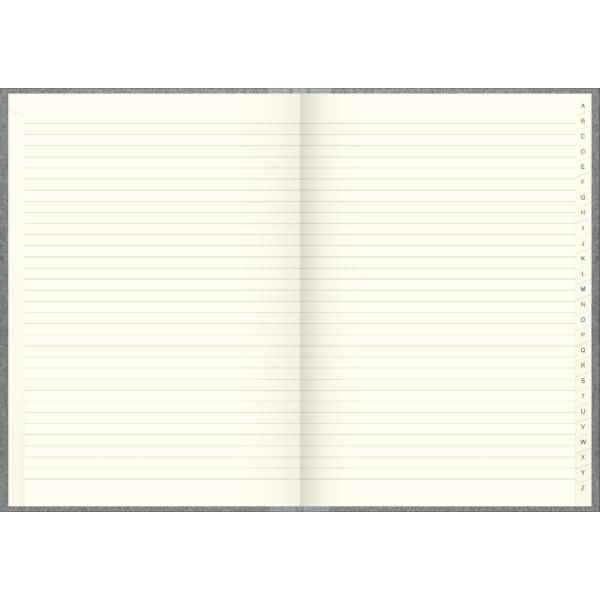 Geschäftsbuch A4 liniert 144 Blatt Register A-Z Deckenband grau