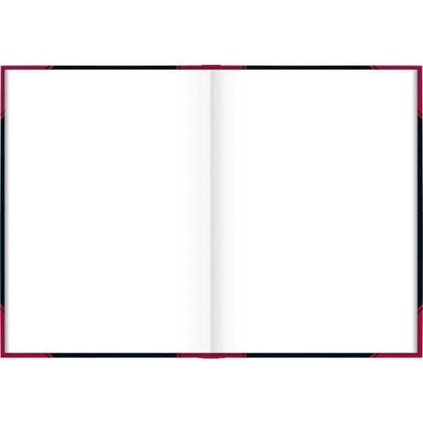 Notizbuch A5 blanko 96 Blatt 60g/qm Karton kaschiert schwarz mit roten Ecken
