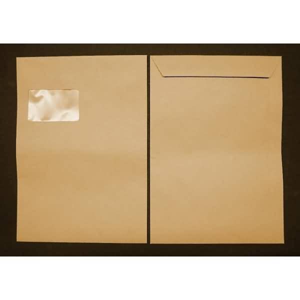 Versandtaschen C4 110g/qm gummiert Fenster VE=250 Stück braun