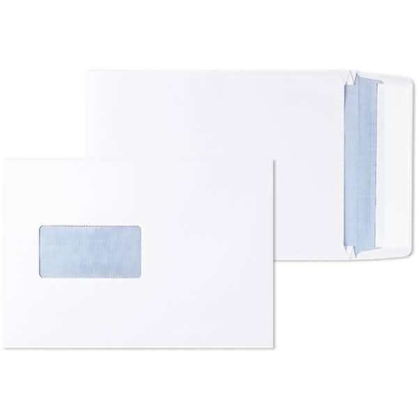Faltentaschen 162x229x25mm C5 120g/qm HK Fenster VE=125 Stück weiß