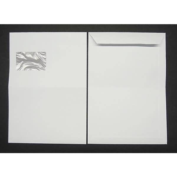 Versandtaschen C4 100g/qm gummiert Fenster VE=250 Stück weiß