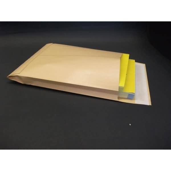 Faltentaschen 250x305x25mm 140g/qm haftklebend VE=125 Stück braun