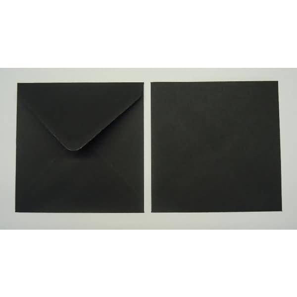 Briefumschläge 155x155mm 100g/qm gummiert VE=100 Stück schwarz