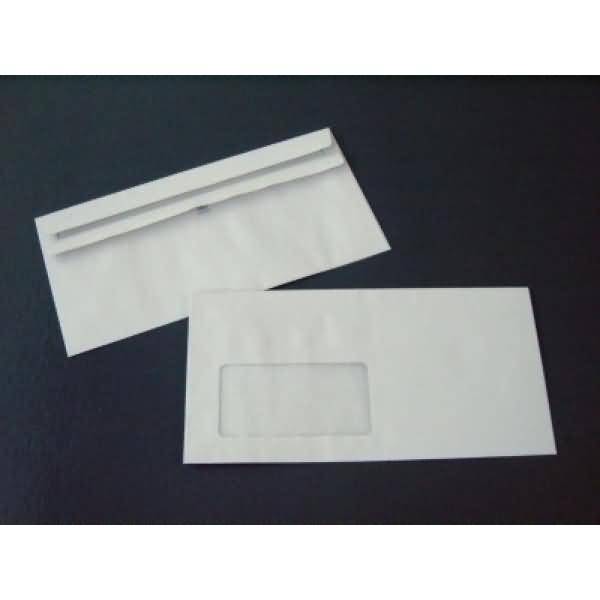 Briefumschläge 125x235mm 75g/qm selbstklebend Fenster VE=1000 Stück grau