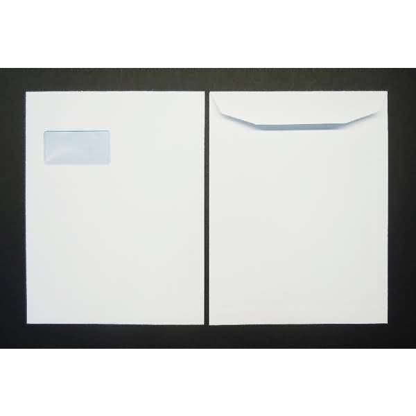 Versandtaschen 238x310mm 100g/qm gummiert Fenster VE=1000 Stück weiß