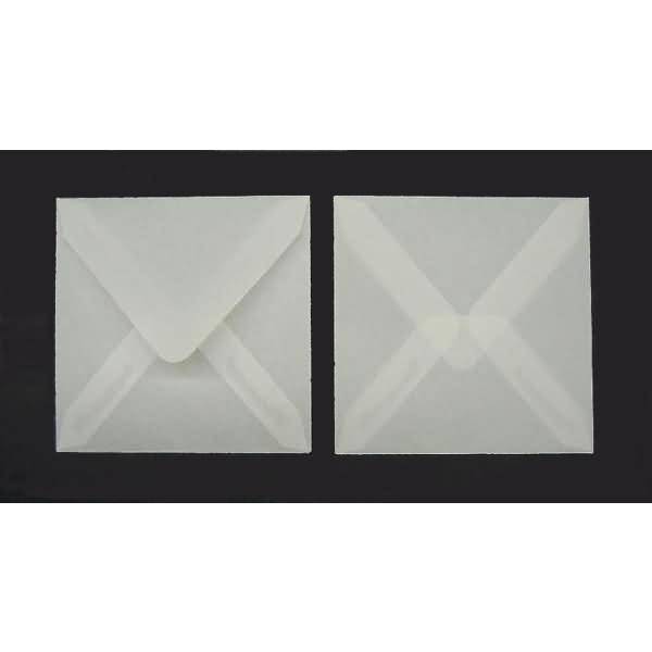 Briefumschläge 80x80mm 90g/qm gummiert VE=100 Stück transparent-weiß