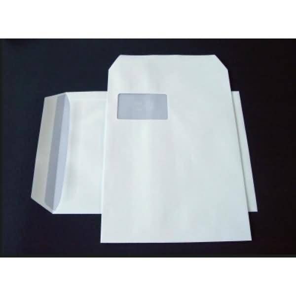 Versandtaschen C4 120g/qm selbstklebend Fenster VE=250 Stück weiß