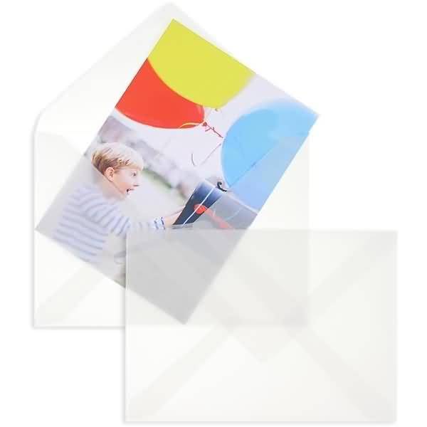 Briefumschläge 110x155mm 80g/qm ohne VE=100 Stück transparent-weiß