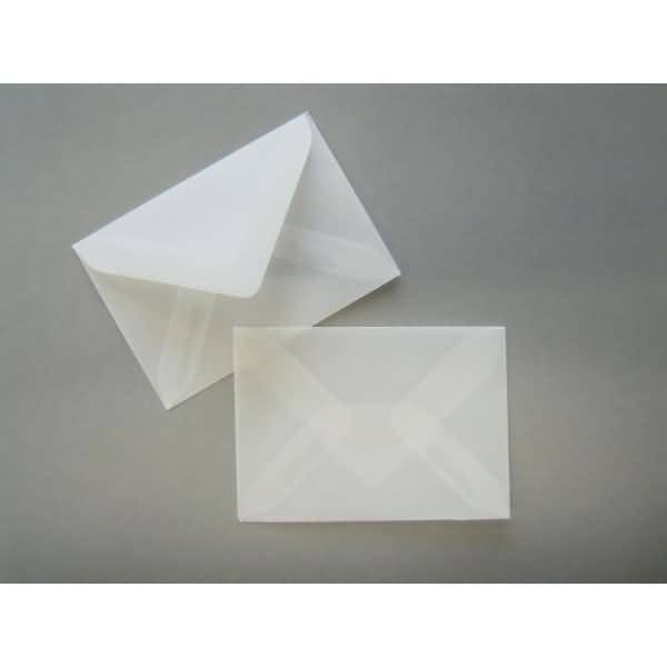 Briefumschläge 58x81mm (DIN C8) 90g/qm gummiert VE=100 Stück transparent-weiß