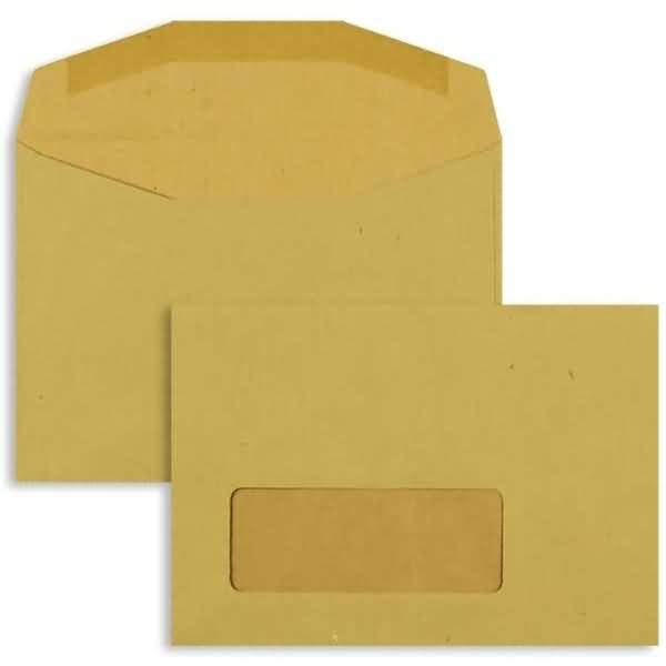 Kuvertierhüllen C6 80g/qm gummiert Sonderfenster VE=1000 Stück braun