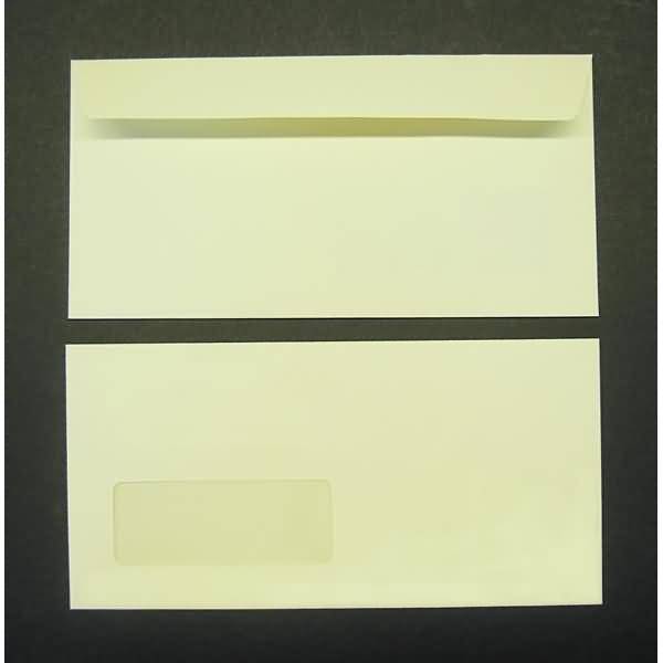 Briefumschläge DINlang 120g/qm haftklebend Sonderfenster VE=500 Stück creme
