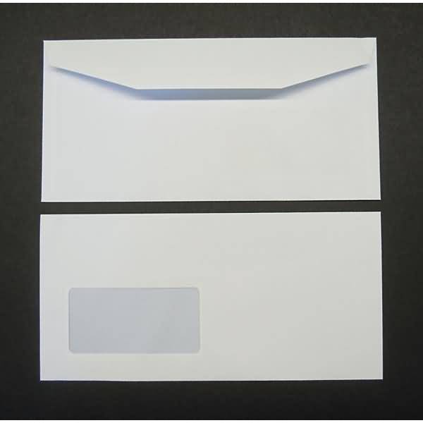 Kuvertierhüllen 114x235mm 90g/qm gummiert Sonderfenster VE=1000 Stück weiß