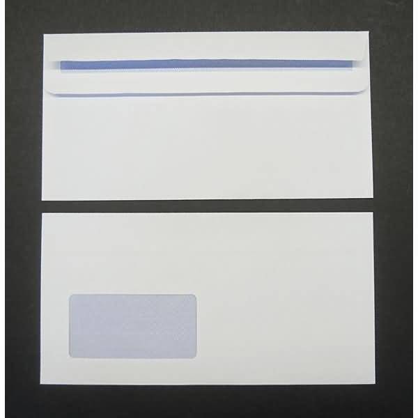 Briefumschläge 121x235mm 90g/qm selbstklebend Sonderfenster VE=1000 Stück weiß