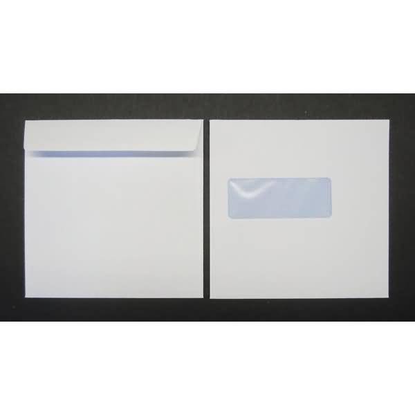 Briefumschläge 155x155mm 100g/qm gummiert Sonderfenster VE=500 Stück weiß