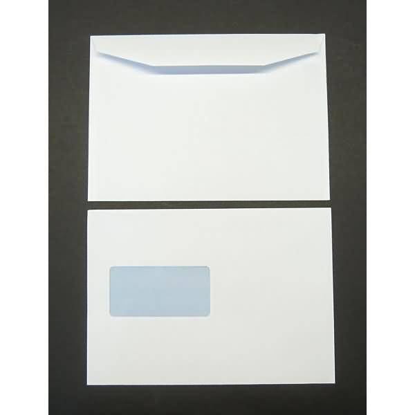 Kuvertierhüllen 155x220mm 90g/qm gummiert Fenster VE=500 Stück weiß