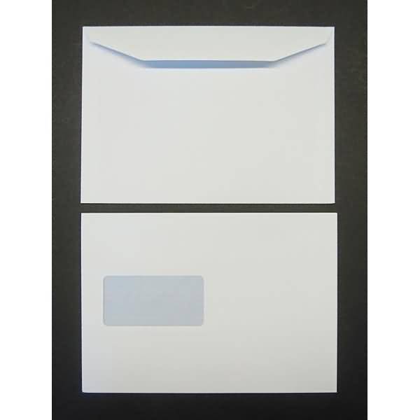 Kuvertierhüllen C5 90g/qm gummiert Fenster VE=500 Stück weiß