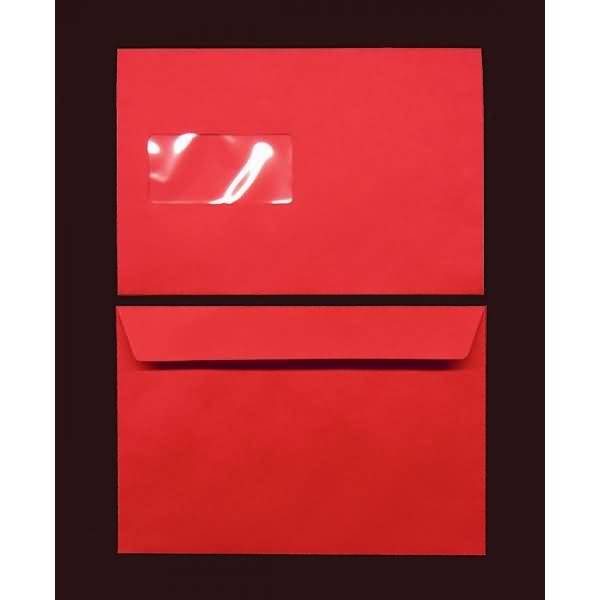 Briefumschläge C5 120g/qm haftklebend Fenster VE=100 Stück feuerrot