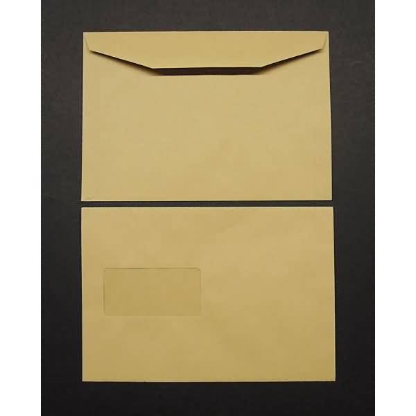Kuvertierhüllen 162x235mm 80g/qm gummiert Fenster VE=500 Stück braun