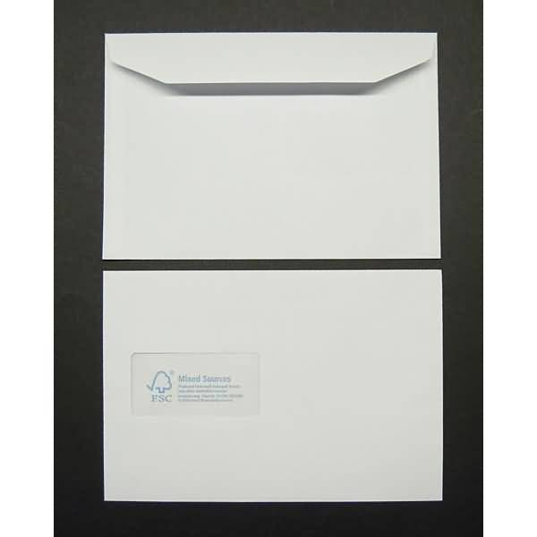 Kuvertierhüllen 162x238mm 90g/qm gummiert Fenster VE=500 Stück weiß