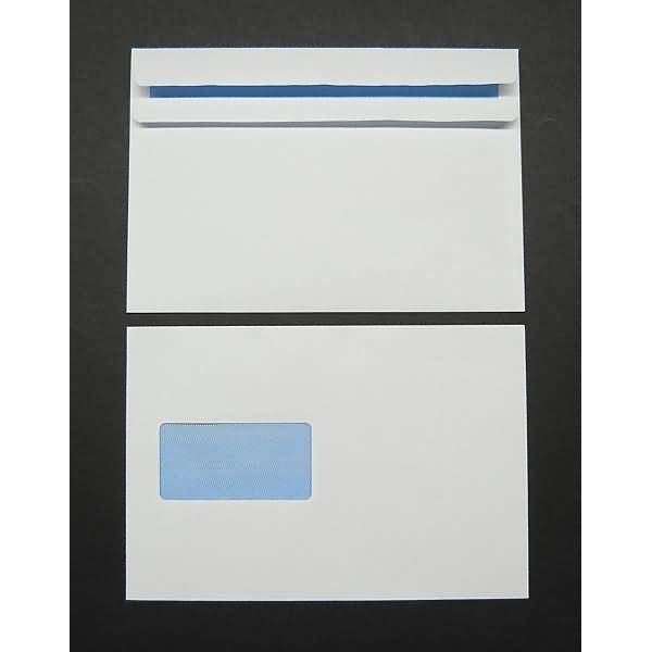 Briefumschläge 162x238mm 90g/qm selbstklebend Fenster VE=500 Stück weiß