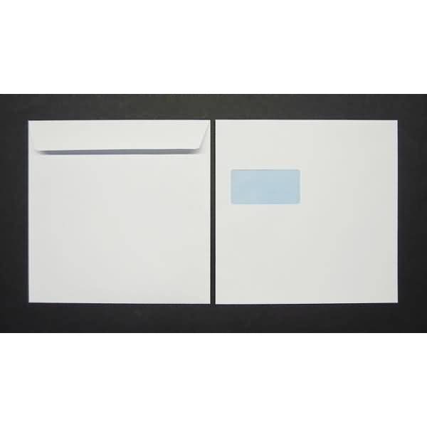 Briefumschläge 240x240mm 100g/qm gummiert Sonderfenster VE=250 Stück weiß