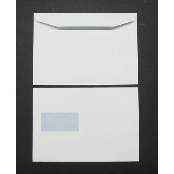 Kuvertierhüllen 178x254mm 90g/qm gummiert Sonderfenster VE=500 Stück weiß