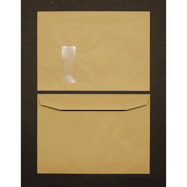 Kuvertierhüllen C4 100g/qm gummiert Sonderfenster VE=250 Stück braun