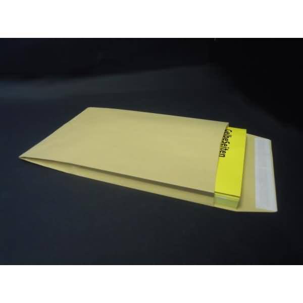 Faltentaschen 229x324x25mm C4 120g/qm haftklebend VE=125 St. braun