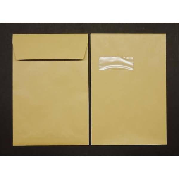 Faltentaschen C4 Falte 25mm 140g/qm HK Fenster VE=125 St. braun