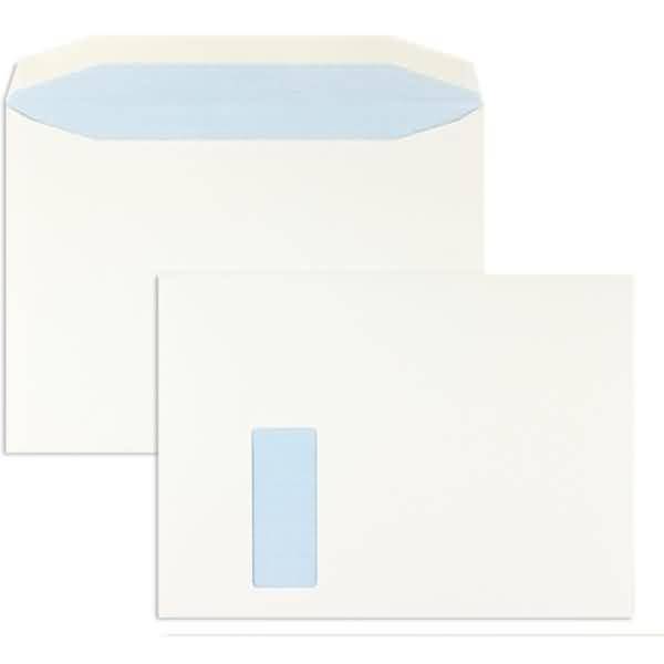 Kuvertierhüllen 240x330mm 100g/qm gummiert Sonderfenster VE=250 Stück weiß