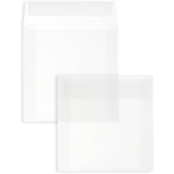 Briefumschläge Offset transparent 110x110mm 90g/qm HK VE=100 Stück weiß
